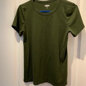Olive Green Slim Fit Short Sleeve